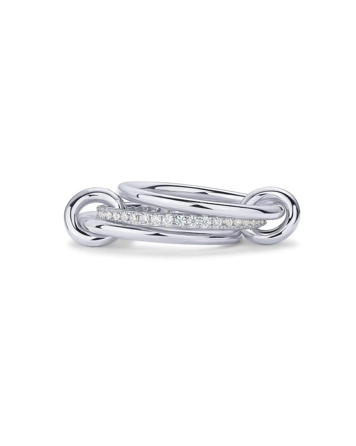 Anelli alla moda in oro e argento, placcati in oro 18k, set da 4 pezzi impilabili con zirconi scintillanti, ideali come gioielli da festa per donna