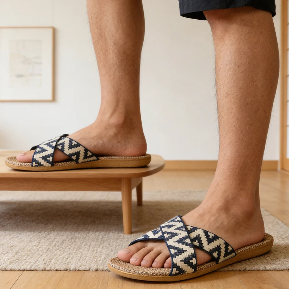 Men's Linen Indoor Slippers