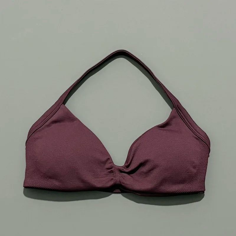 Soutien-gorge de sport dos nu à maintien élevé pour femme, haut de fitness sans couture, respirant, pour yoga, course et entraînement