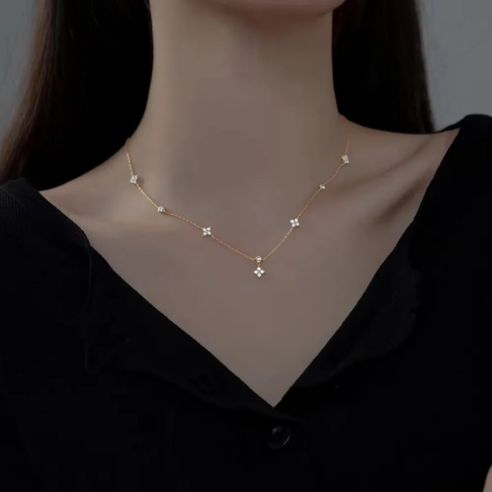 Four-Leaf Crystal Jewelry Set