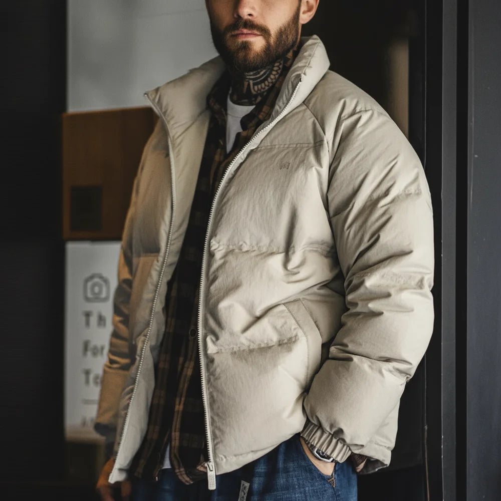 Herren-Winterdaunenjacke – Stehkragen, wasserdicht