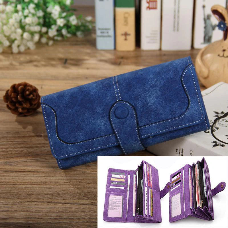 Women's Nubuck Leather RFID Clutch Wallet