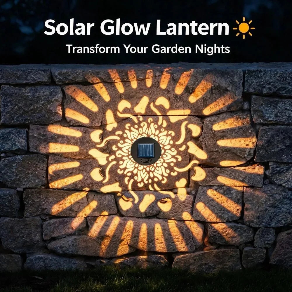 Solar Mandala Wall Light — Decorative Outdoor Projection Lamp