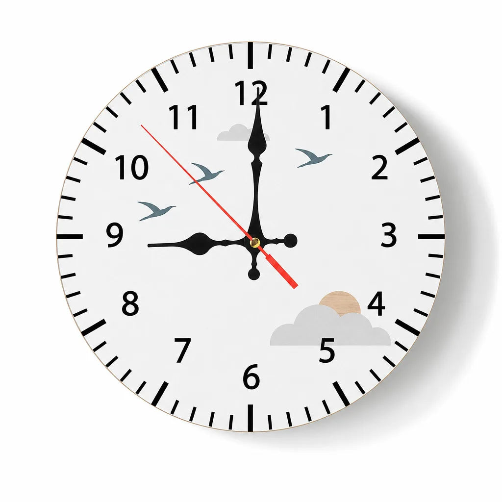 Nordische Wanduhr aus Holz