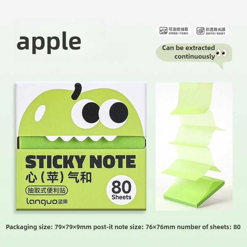 Pull-Out Dispenser Sticky Notes, 80 Sheets
