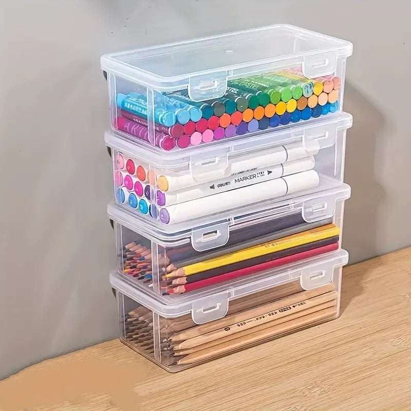 Transparent Storage Boxes with Lids, 4-Pack
