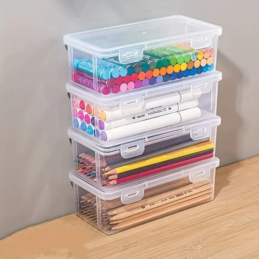 Transparent Storage Boxes with Lids, 4-Pack
