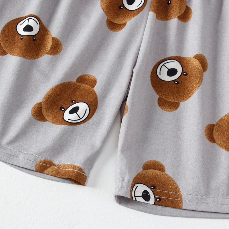 Kids' 2-Piece Bear Print Outfit – T-Shirt & Shorts