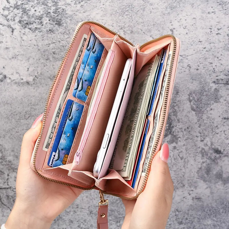 Women's Long Zipper Wallet with Coin Purse