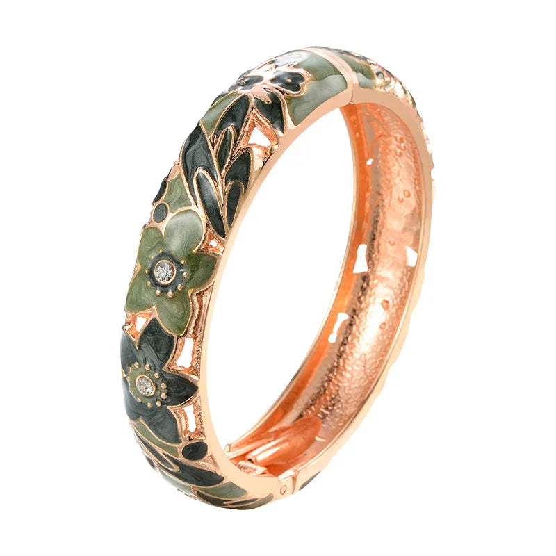 Double Enamel Bangle Bracelet Set