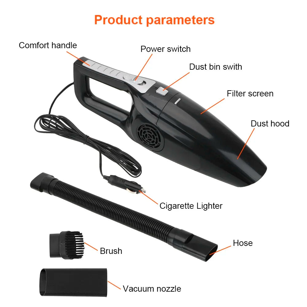 Handheld 120W Car Vacuum Cleaner with 5M Cable (12V)