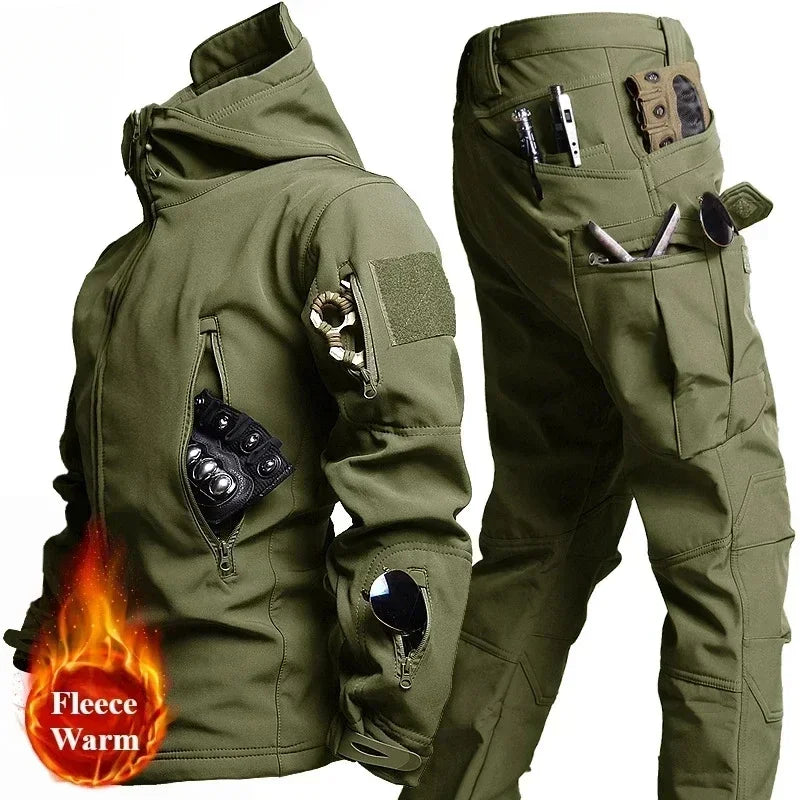 Men's Winter Soft Shell Tactical Set – Windproof, Waterproof