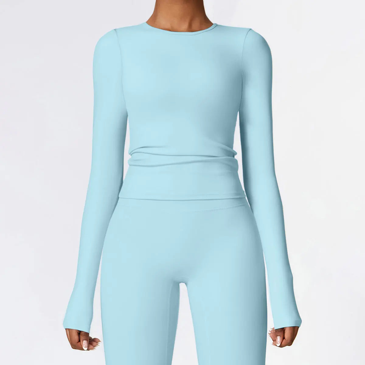 Haut de sport NCLAGEN pour femme, manches longues, idéal pour le fitness, la course et la salle de sport, vêtement d'entraînement respirant, à séchage rapide et hautement élastique.