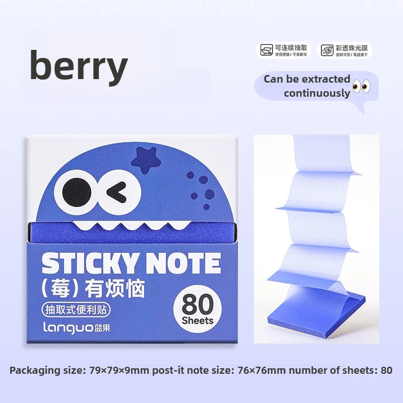 Pull-Out Dispenser Sticky Notes, 80 Sheets