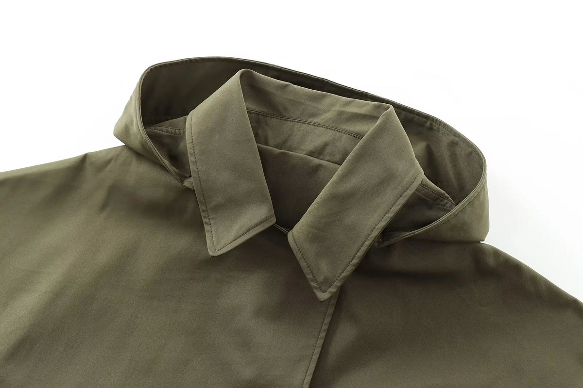 Damen-Trenchcoat mit Kapuze – Langarm