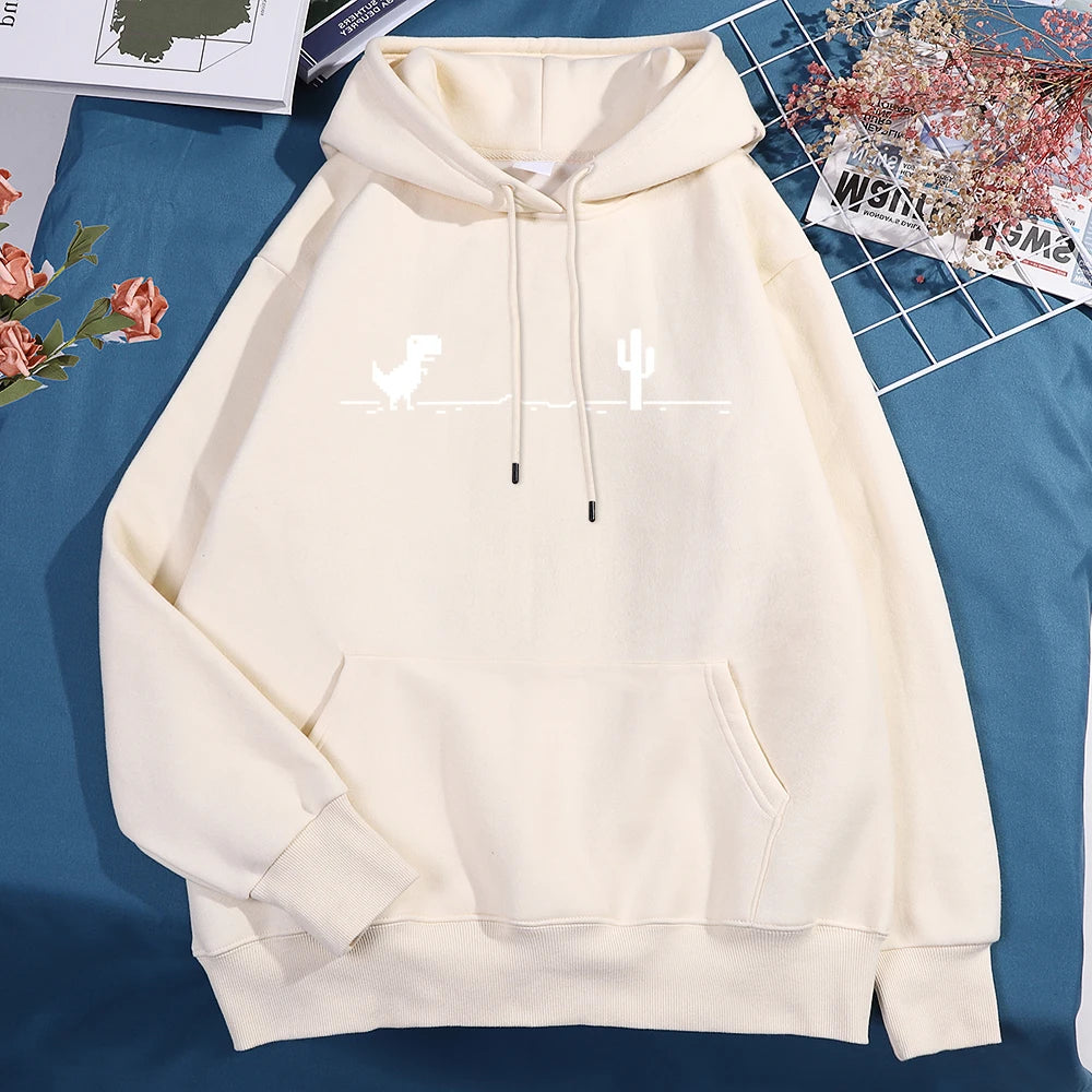 Unisex Dinosaur Graphic Hoodie – Pullover, Pocket