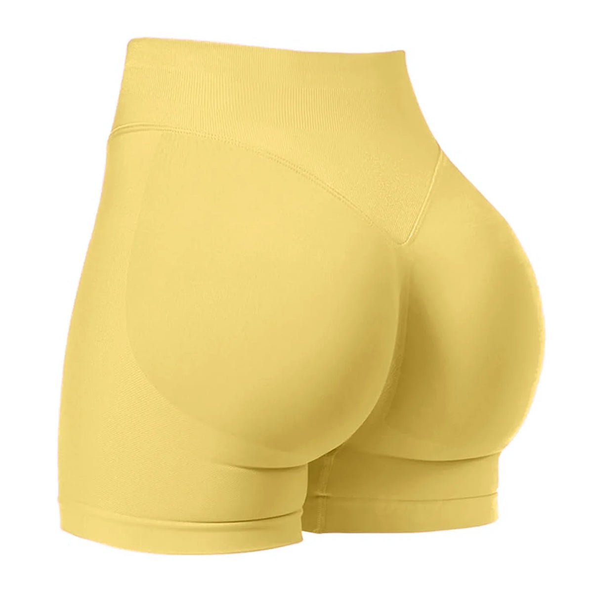 Pantaloncini da yoga a vita media con tre pannelli da donna, compressione moderata per controllo addominale e effetto push-up, pantaloncini sportivi sexy da 3 pollici per glutei a pesca
