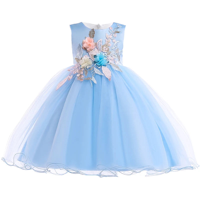 Girls' Elegant Flower Girl Dress – Applique, Party