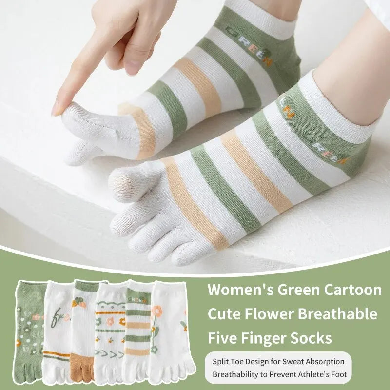 Women's 3-Pair Striped Flower Socks – Spring/Summer