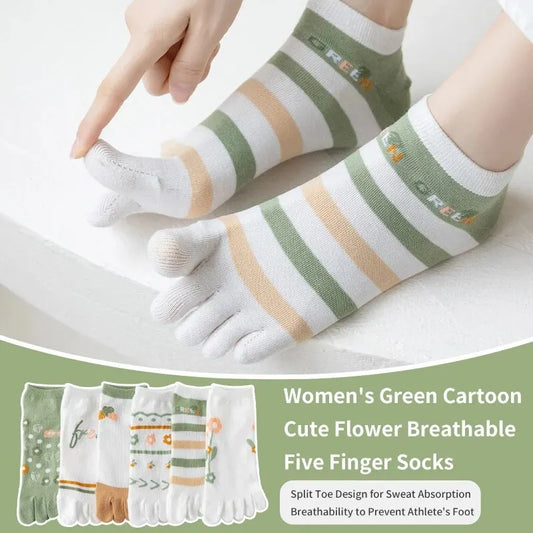 Women's 3-Pair Striped Flower Socks – Spring/Summer