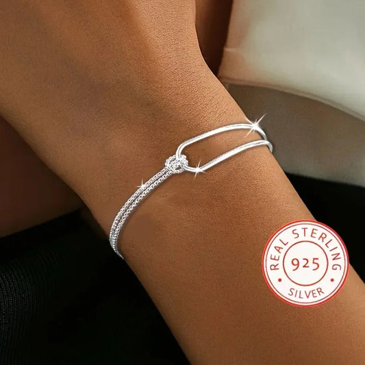 S925 Sterling Silver Geometric Bracelet