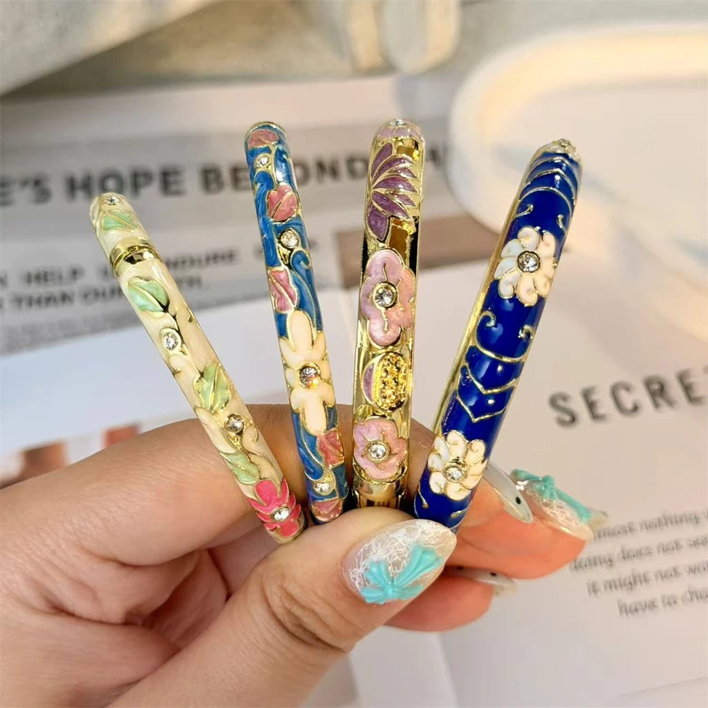 Enamel Flower Gold Bracelet