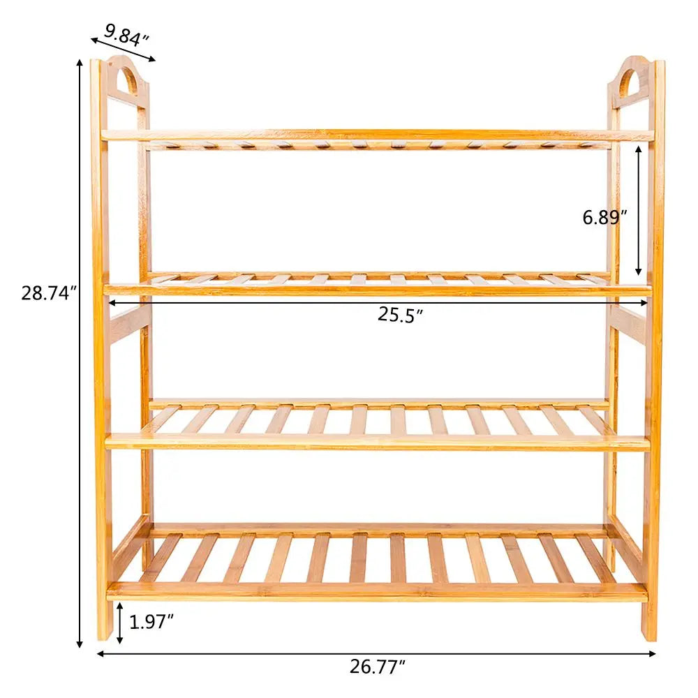 4-Tier Bamboo Shoe Rack