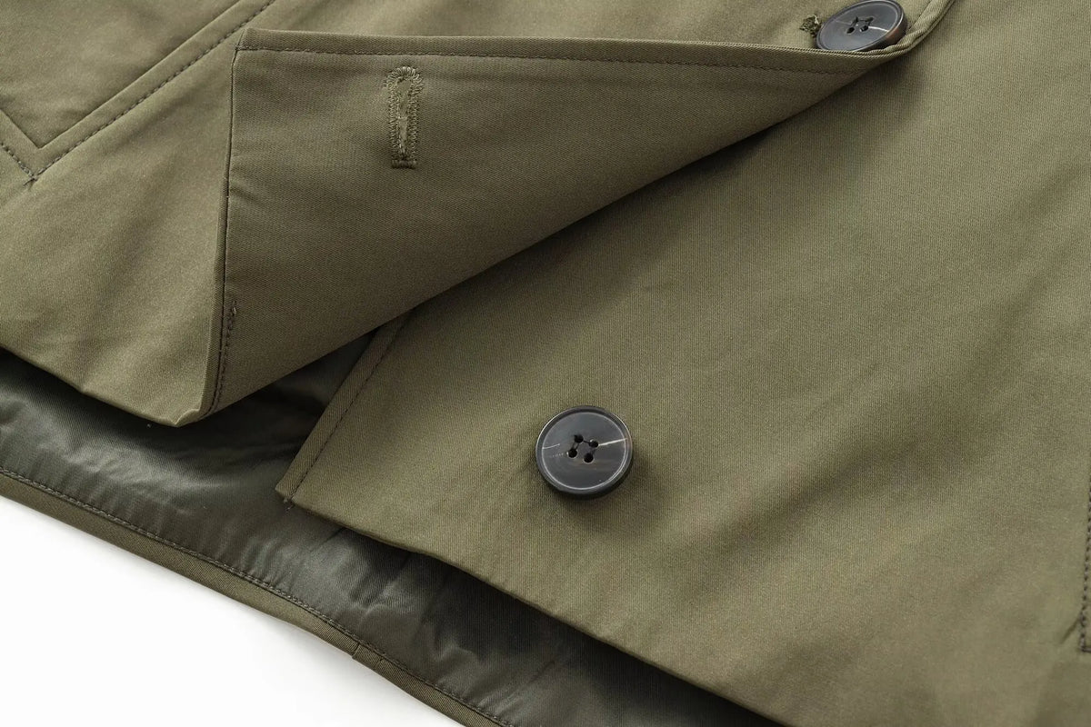Damen-Trenchcoat mit Kapuze – Langarm