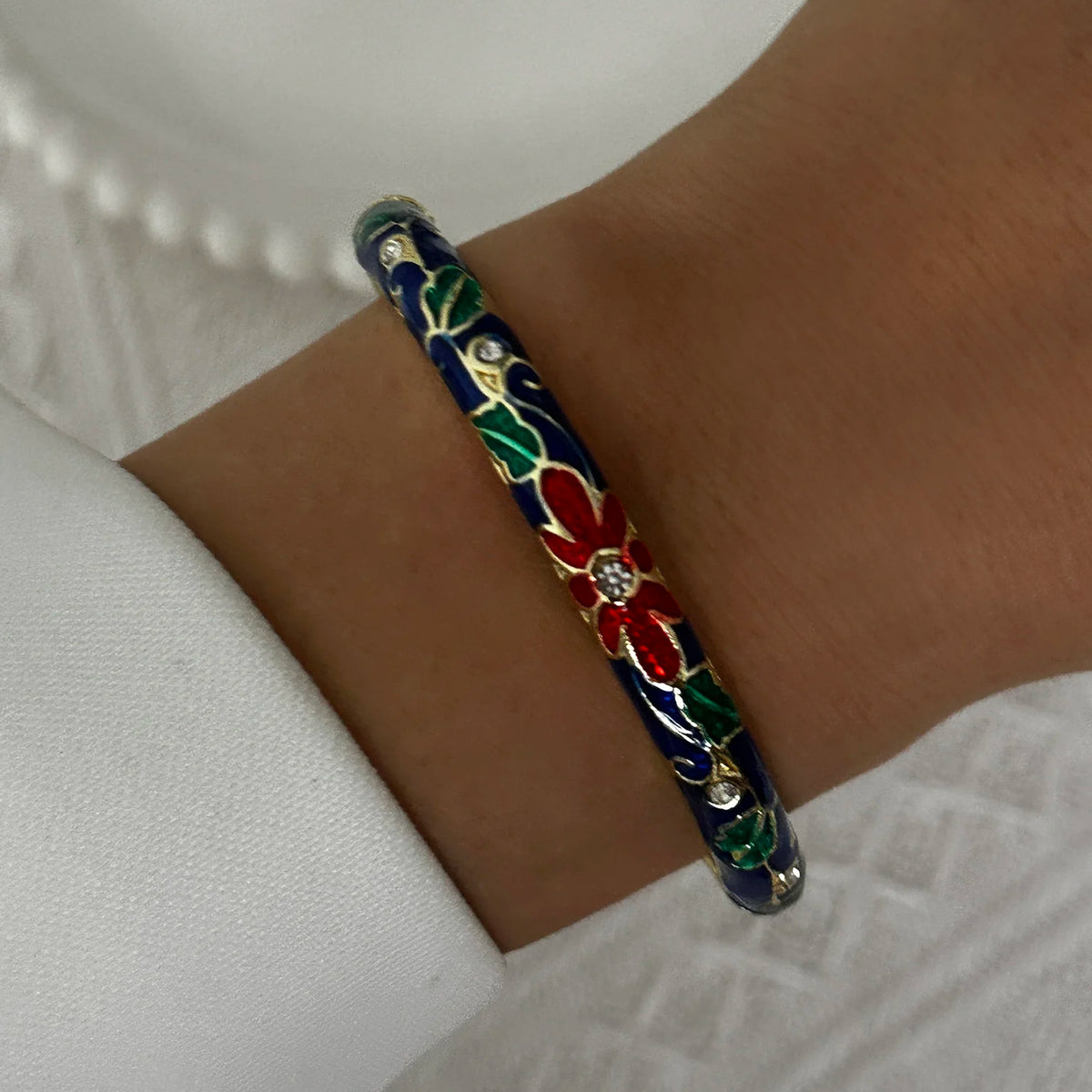 Enamel Flower Gold Bracelet