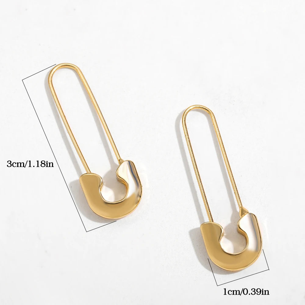 Safety Pin Leverback Earrings