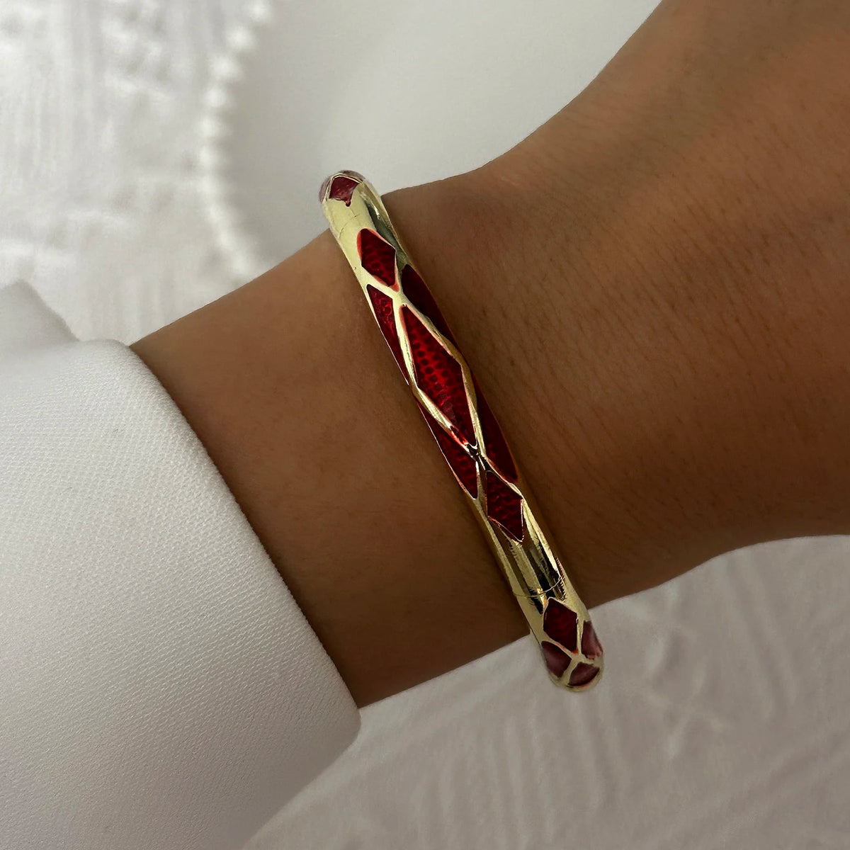 Enamel Flower Gold Bracelet