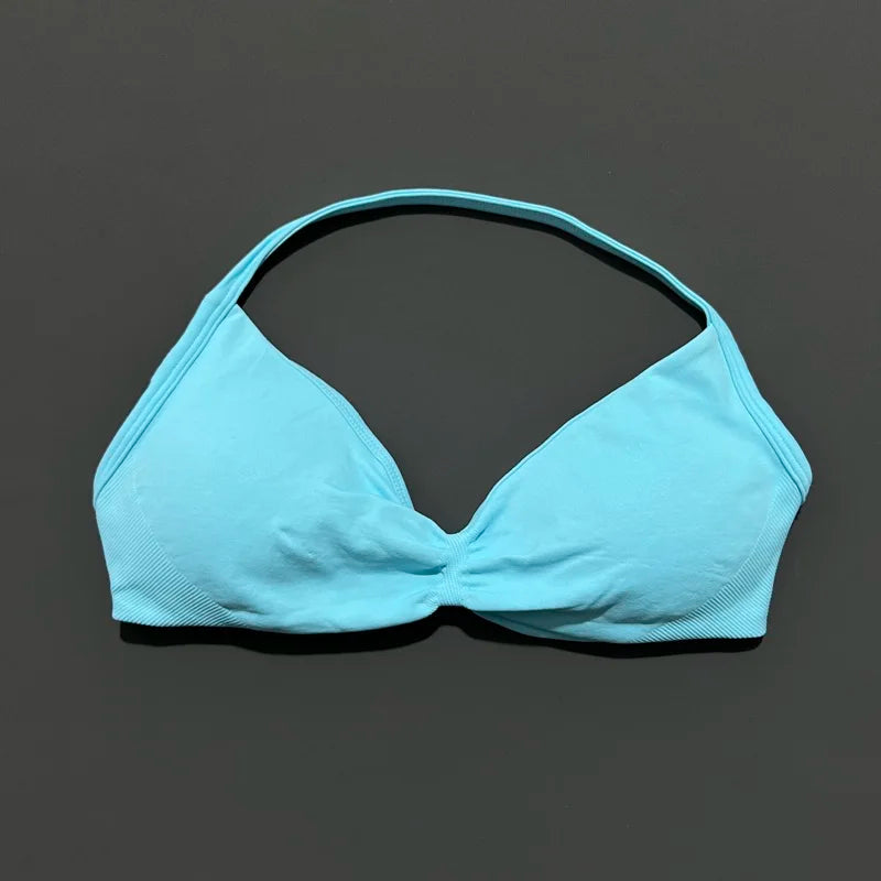Soutien-gorge de sport dos nu à maintien élevé pour femme, haut de fitness sans couture, respirant, pour yoga, course et entraînement