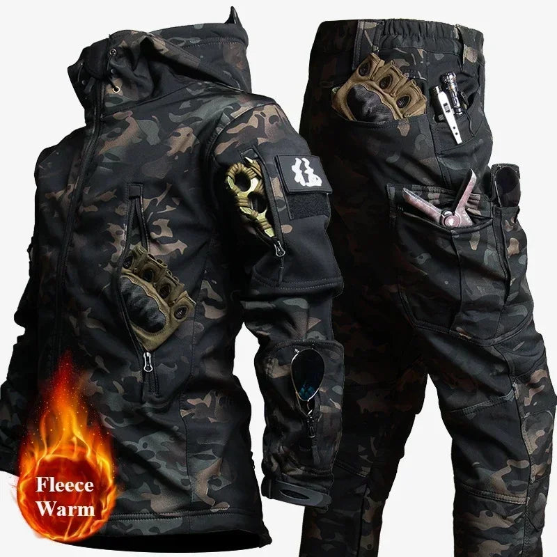 Men's Winter Soft Shell Tactical Set – Windproof, Waterproof