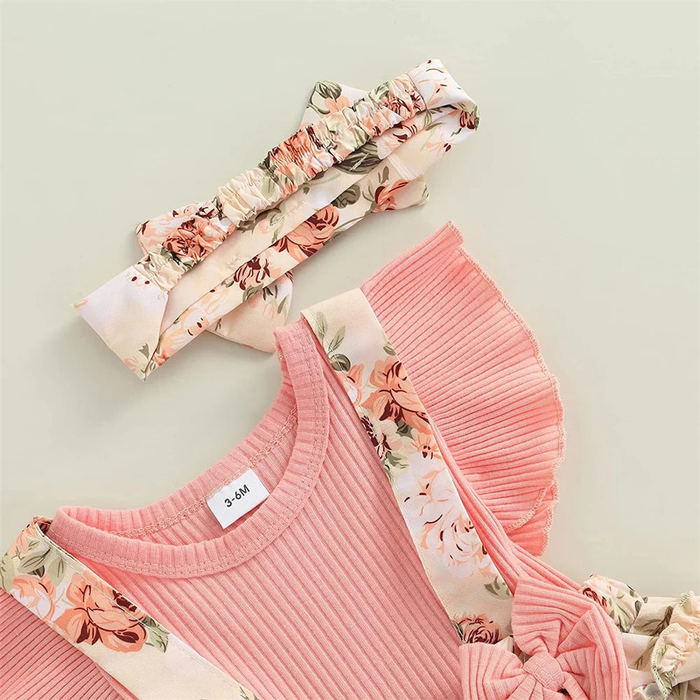 Baby Girls' Cotton Ruffle Sleeve Dress – Floral, Princess