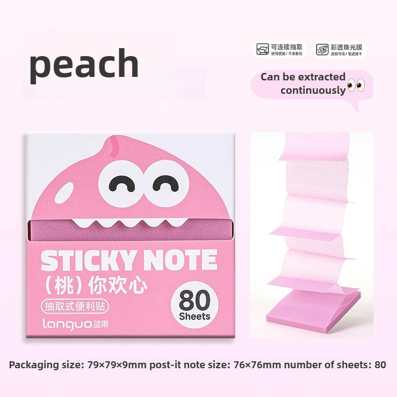 Pull-Out Dispenser Sticky Notes, 80 Sheets