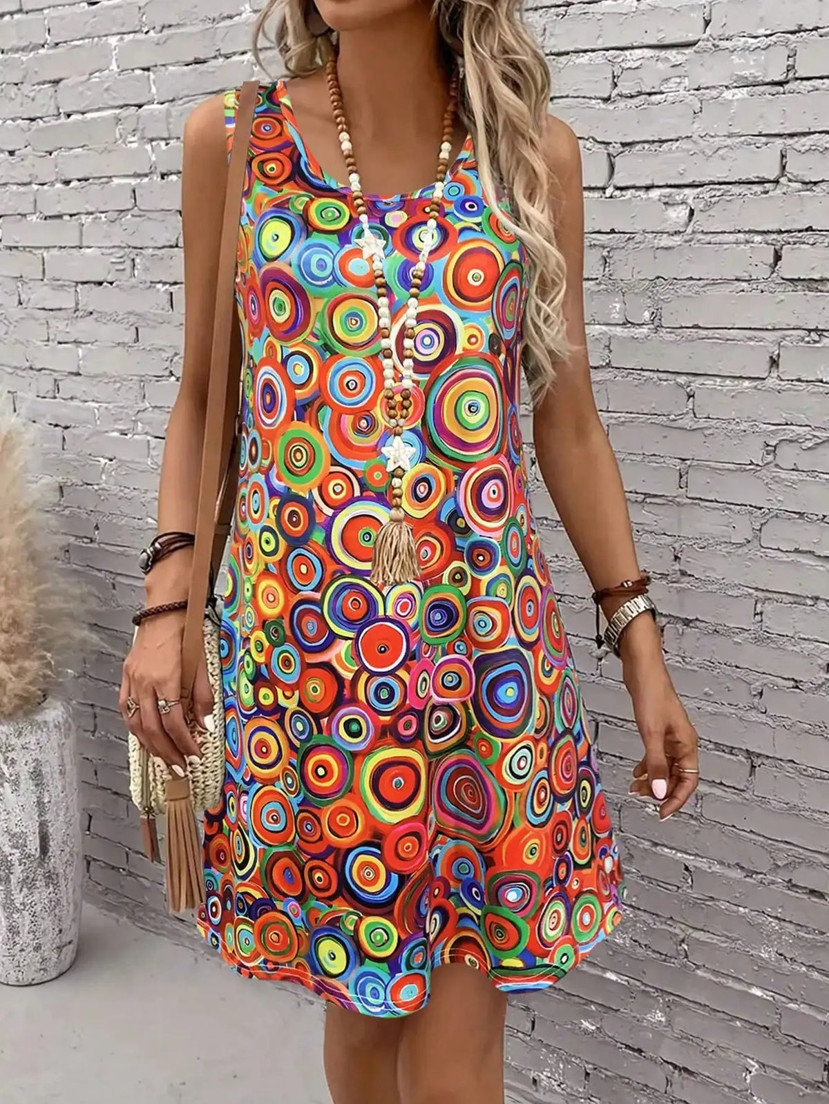 Women's Off-Shoulder Print Mini Dress – Summer Beach Sundress