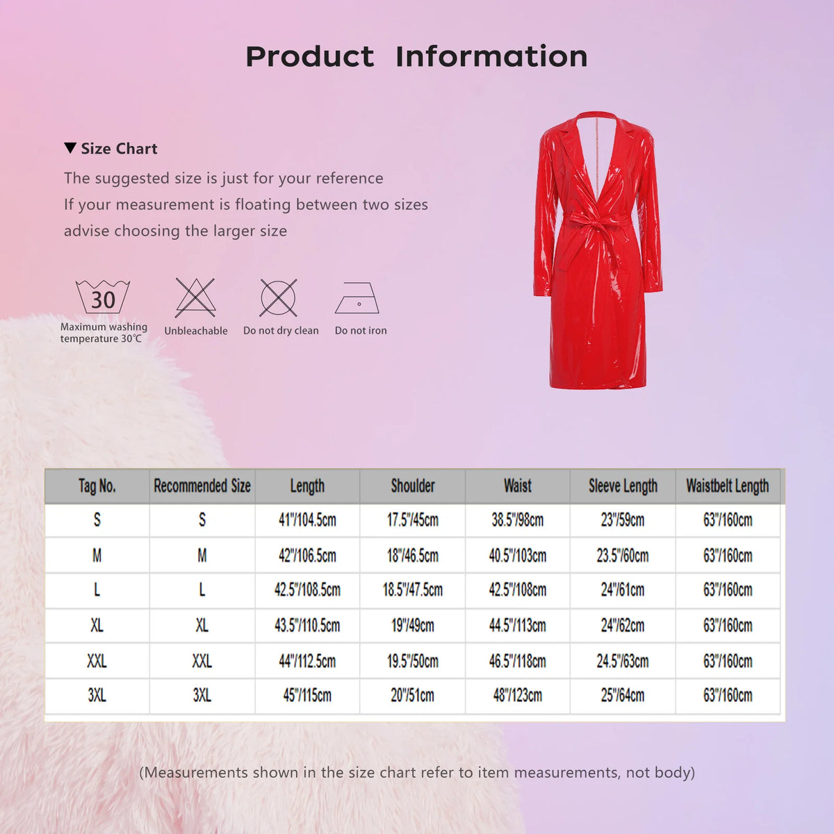 Women's PU Leather Trench Coat – Open Front, Lapel