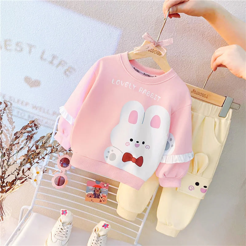 Toddler Girls' 2-Piece Cartoon Outfit – T-Shirt & Pants