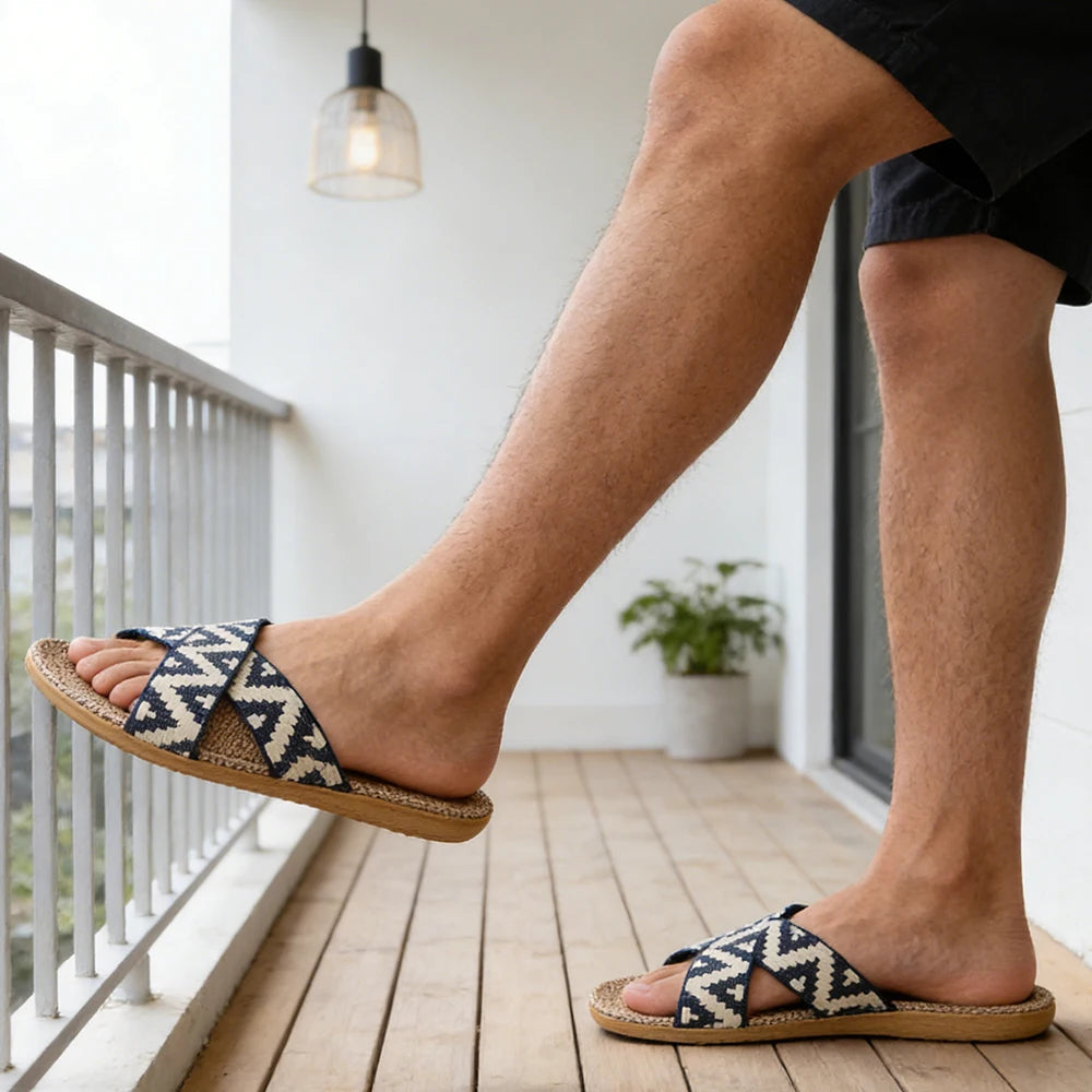 Men's Linen Indoor Slippers