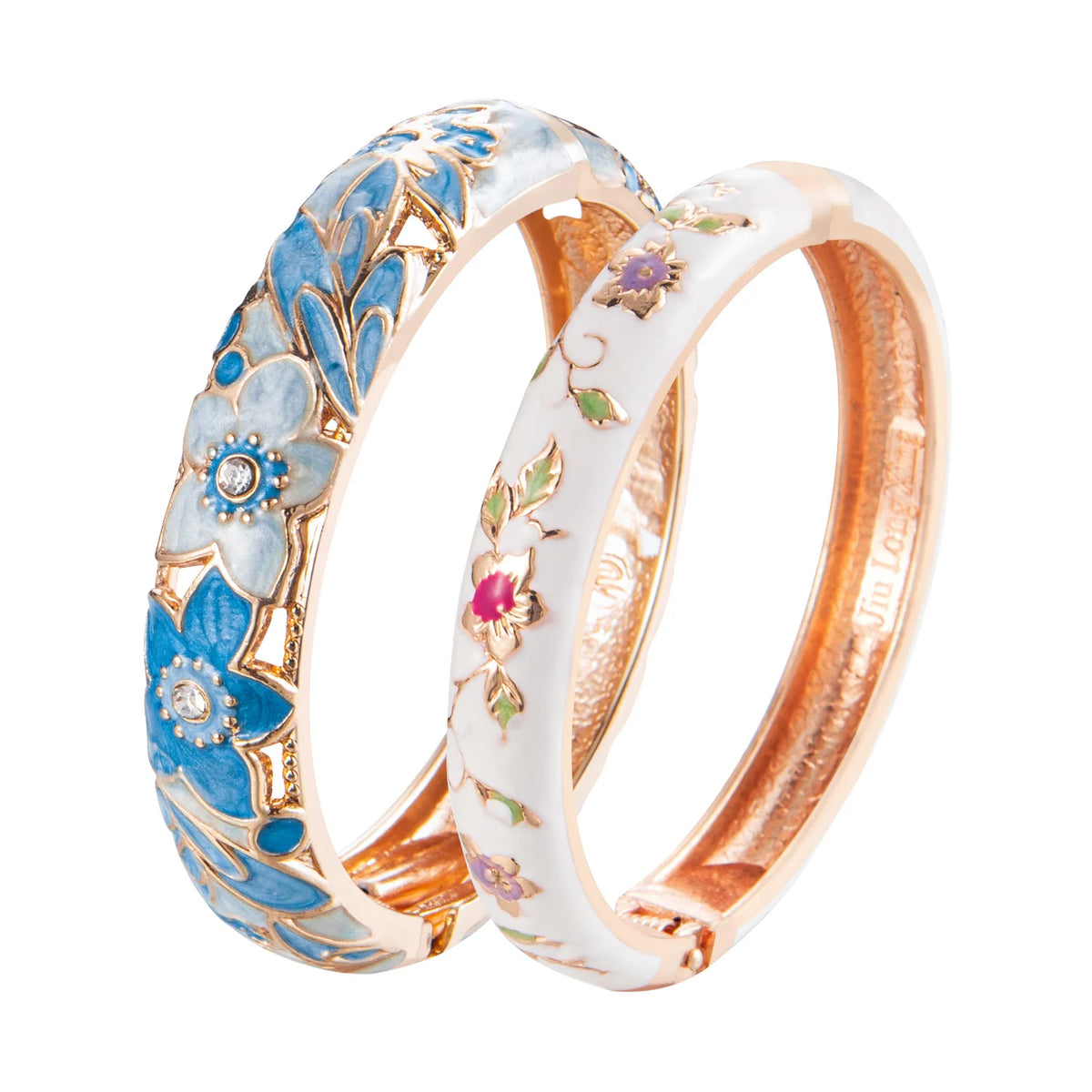 Double Enamel Bangle Bracelet Set