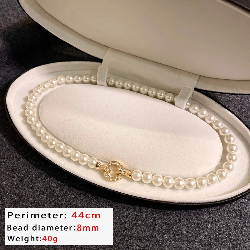 Imitation Pearl Beaded Necklace