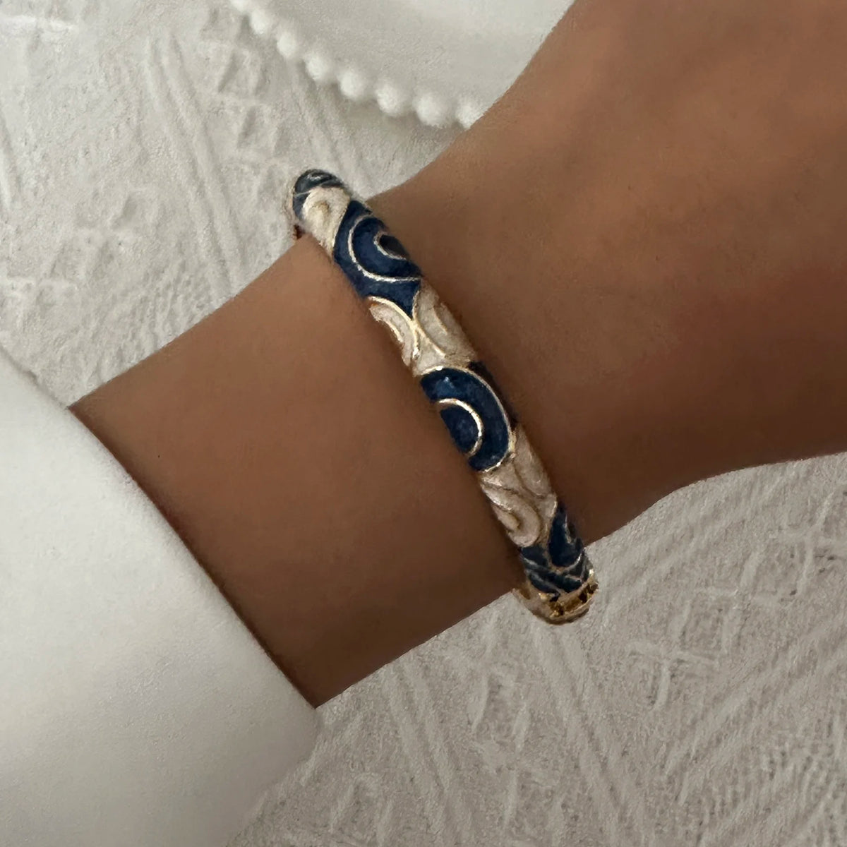 Enamel Flower Gold Bracelet