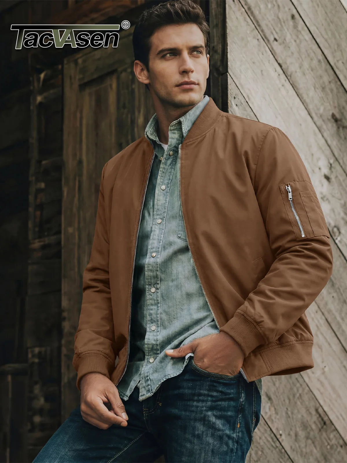 Men's Lightweight Daily Jacket – Windproof, Zip Pockets