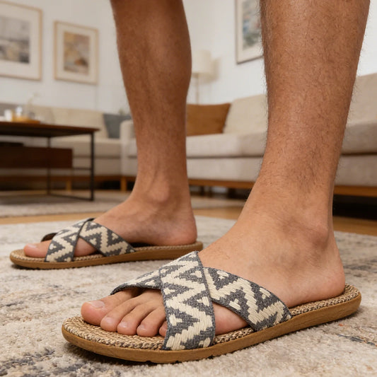 Men's Linen Indoor Slippers