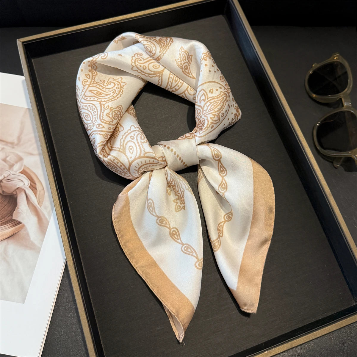 Pink Floral Square Scarf