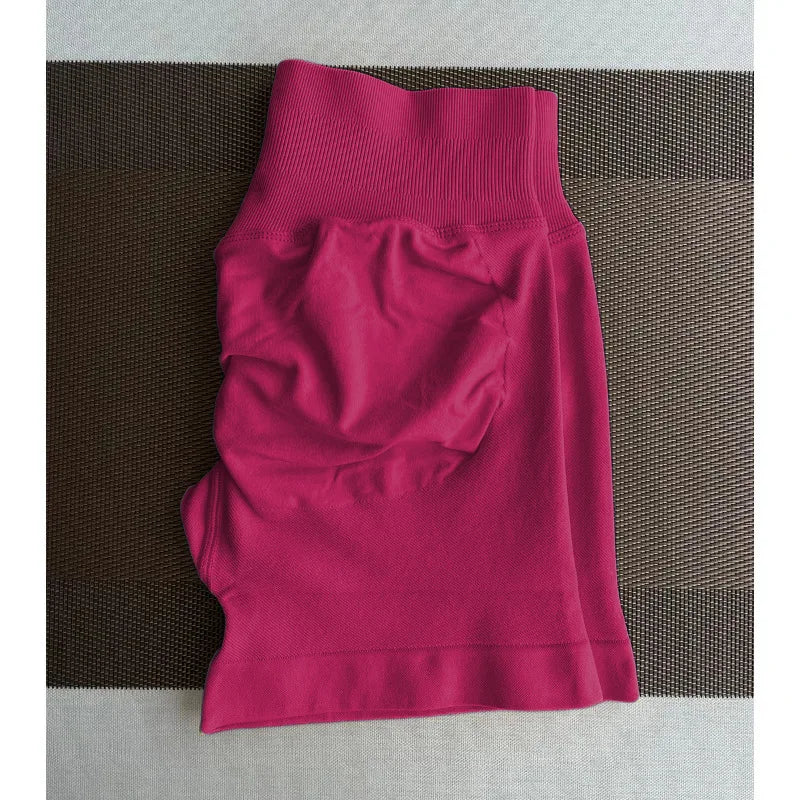 Pantaloncini da yoga a vita media con tre pannelli da donna, compressione moderata per controllo addominale e effetto push-up, pantaloncini sportivi sexy da 3 pollici per glutei a pesca