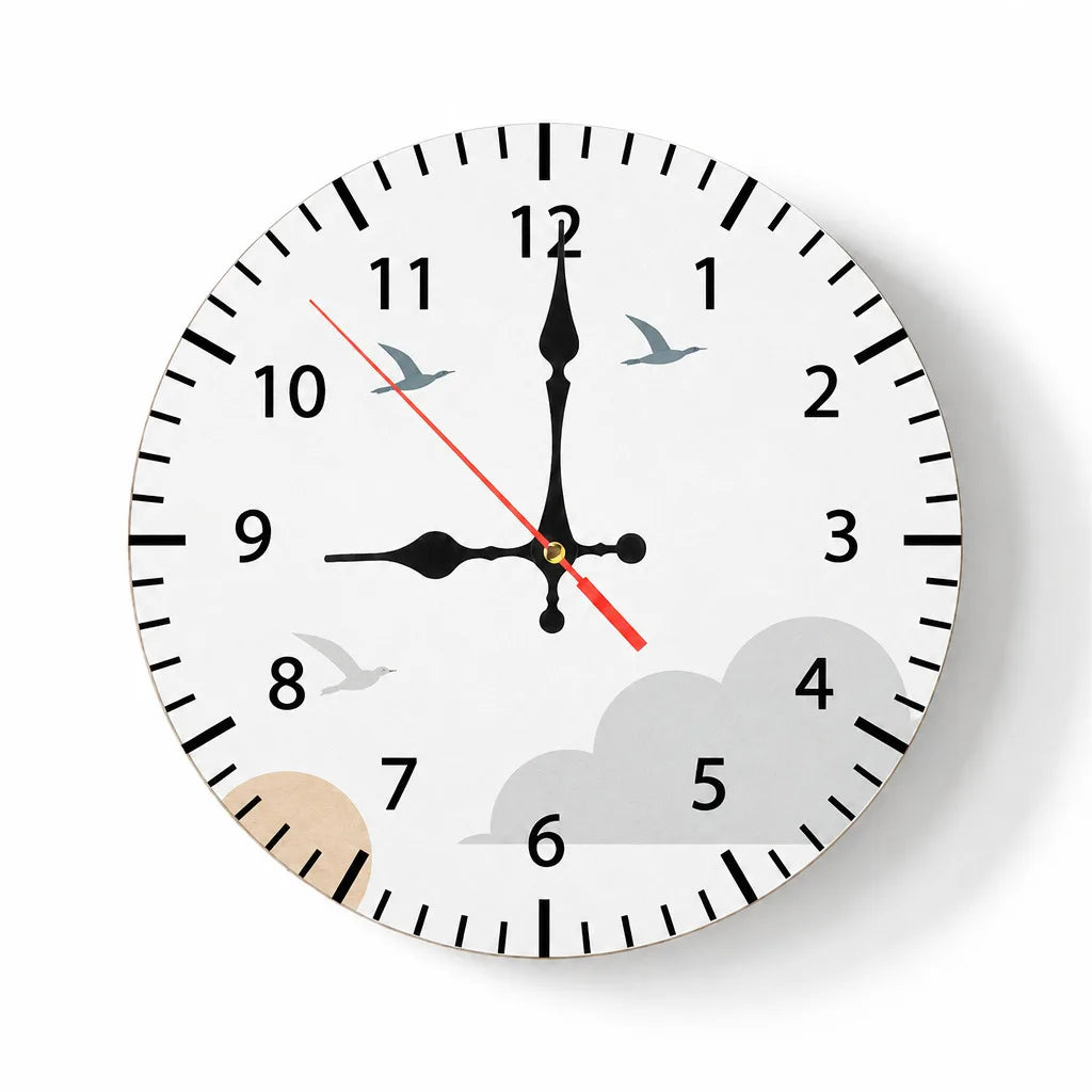 Nordische Wanduhr aus Holz