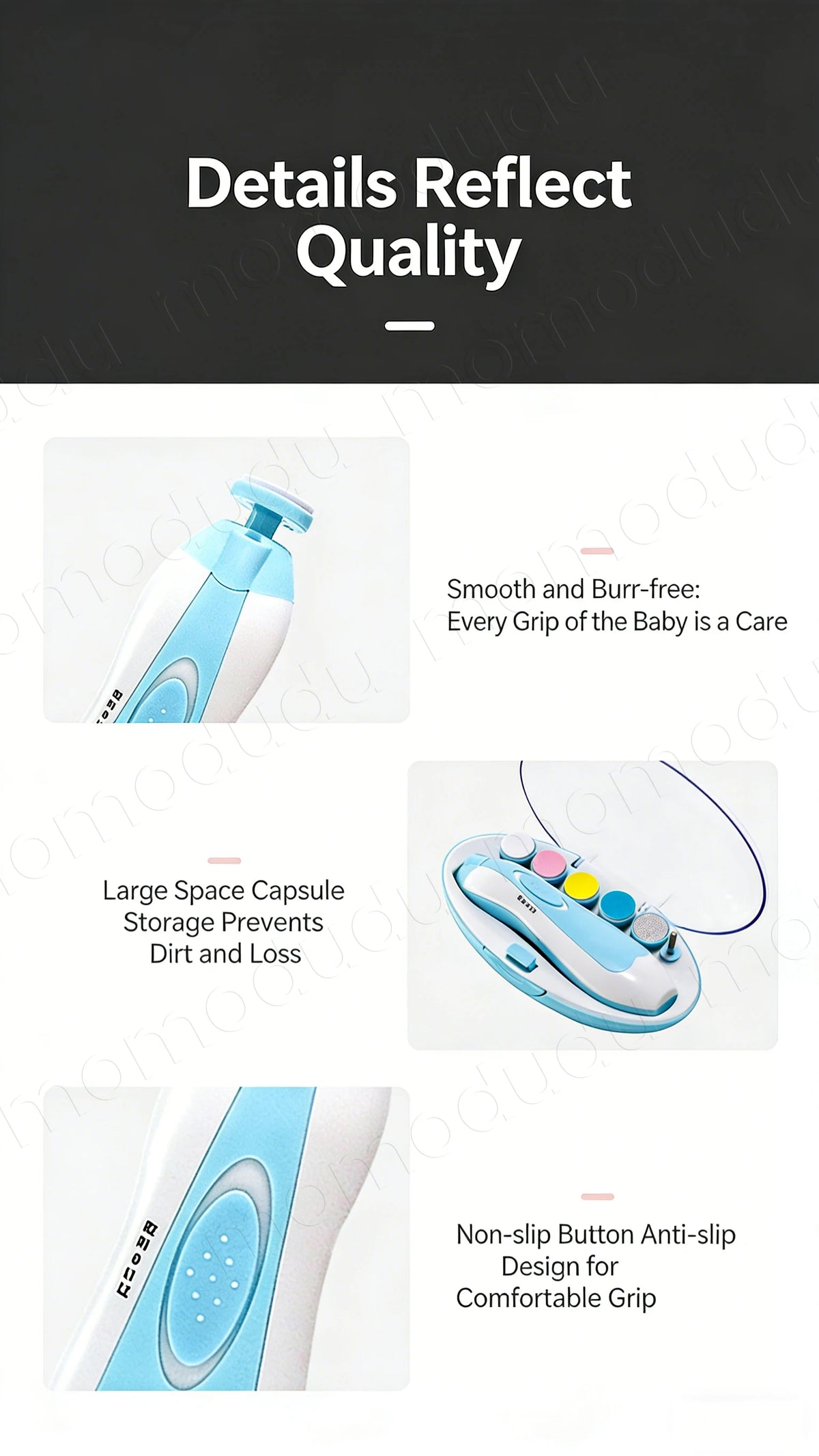 Electric Baby Nail Trimmer with LED Light