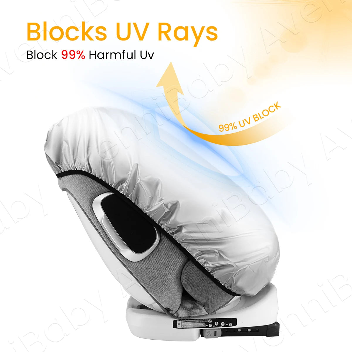 Sonnenschutz für Babyschale, Hitzeschutz für Kindersitz hält den Sitz kühl, blockiert Hitze und UV-Strahlen