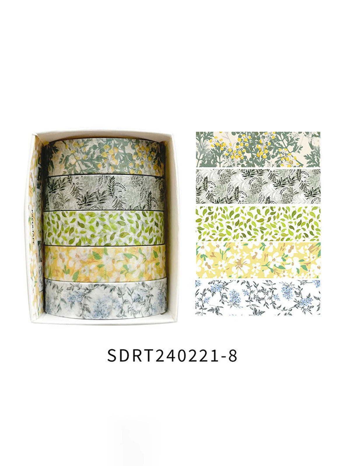 Romantic Flower Washi Tape (5 Rolls)